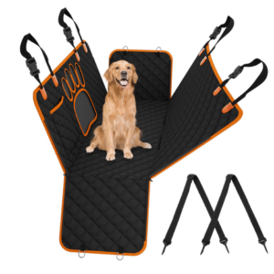 POKROWIEC MATA DO SAMOCHODU DLA PSA KOTA WODOODPORNA SUPER JAKOŚĆ ANTYPOŚLIZGOWA CZARNO-POMARAŃCZOWA