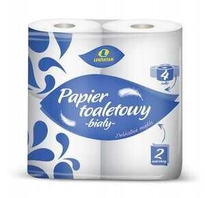 LEWIATAN PAPIER TOALETOWY 2W BIAŁY 4 ROLKI