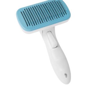 SZCZOTKA DO SIERŚCI DLA PSA KOTA SAMOCZYSZCZĄCA PIELĘGNACJA NIEBIESKA