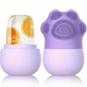 LODOWY MASAŻER DO TWARZY CHŁODZĄCY LIFTIGUJĄCY ICE ROLLER 2W1 KOCIA ŁAPKA FIOLETOWY